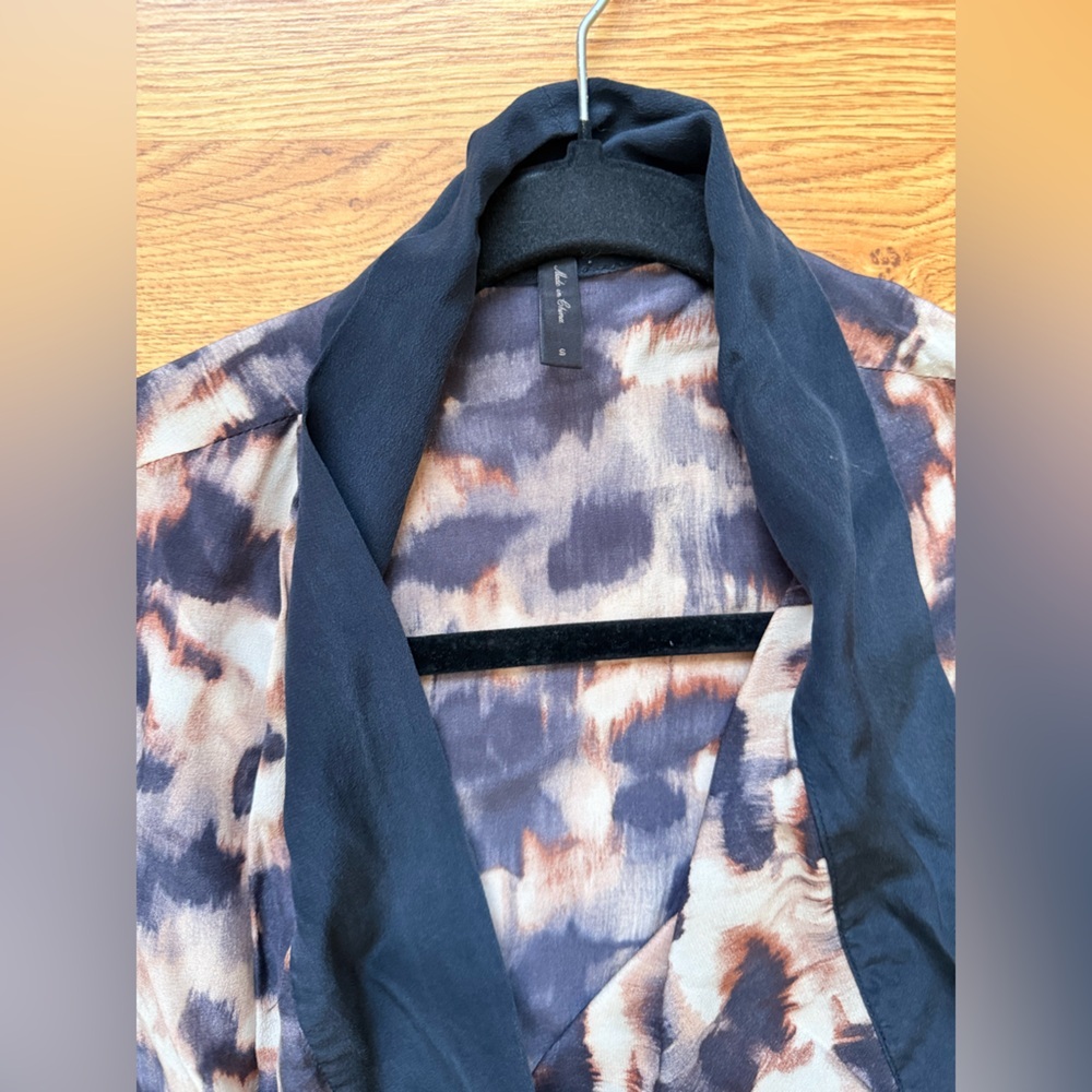 Bcbgmaxazria Black Patterned Asymmetrical 100% Si… - image 5